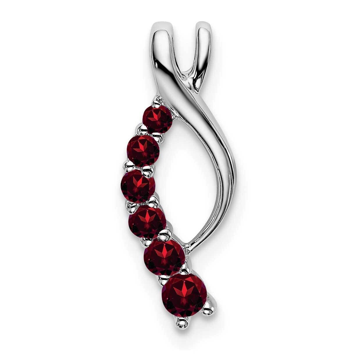 Garnet Journey Chain Slide 14k White Gold PM7144-GA-W, MPN: PM7144-GA-W,