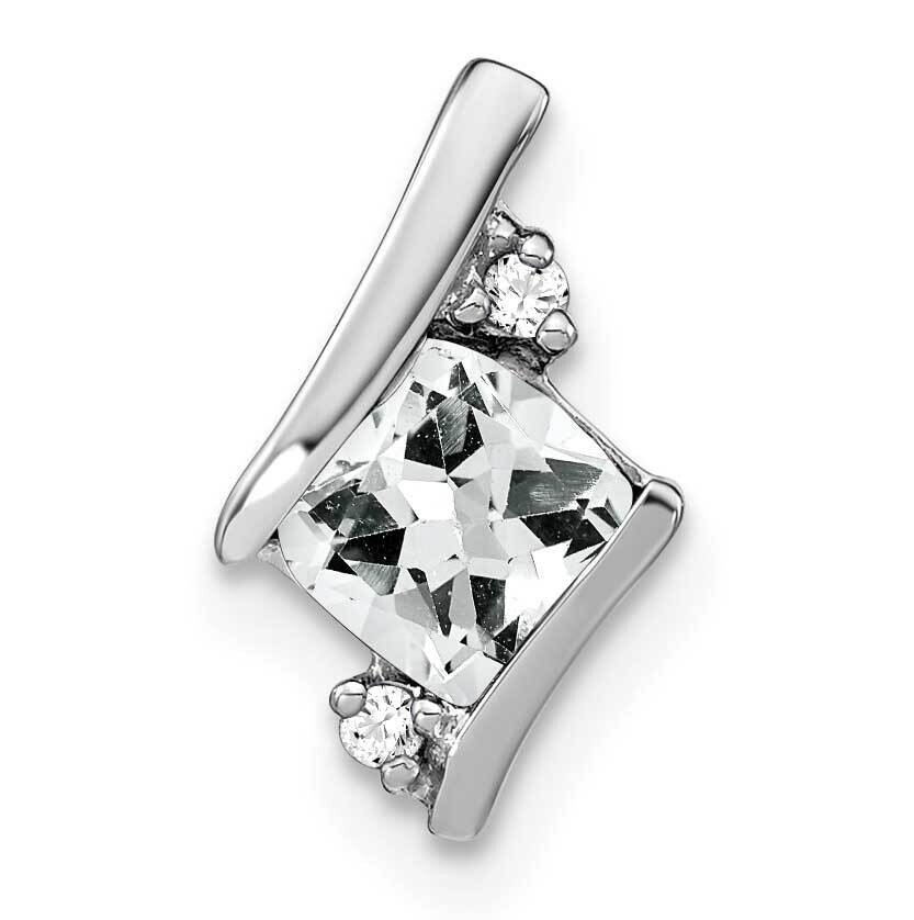 Antique Cushion White Topaz Diamond Pendant Sterling Silver PM7398-WT-002-SSA, MPN: PM7398-WT-002-S…