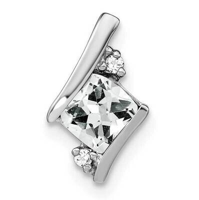 Antique Cushion White Topaz Diamond Pendant Sterling Silver PM7398-WT-002-SSA, MPN: PM7398-WT-002-S…