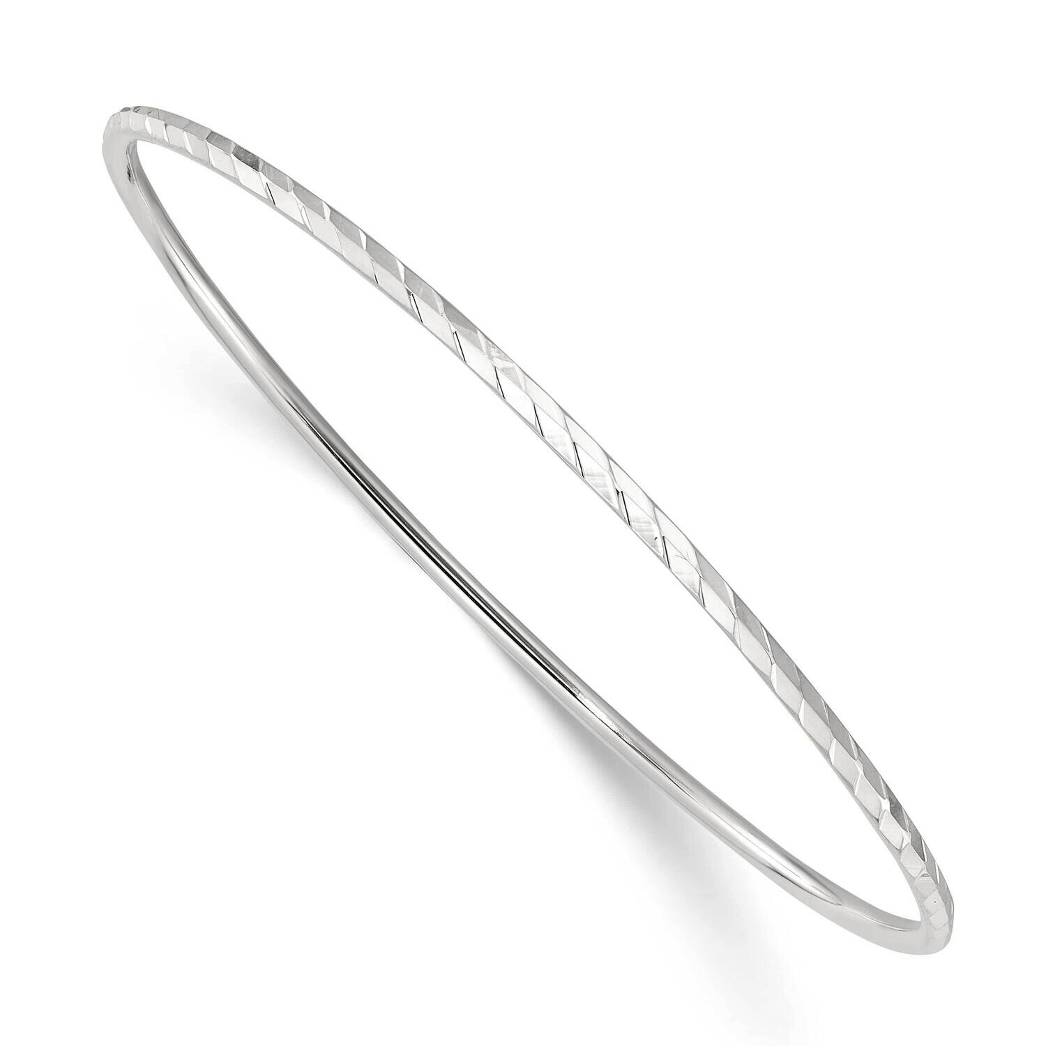 Diamond Cut Slip-On Bangle Bracelet Sterling Silver Polished QB1489, MPN: QB1489,