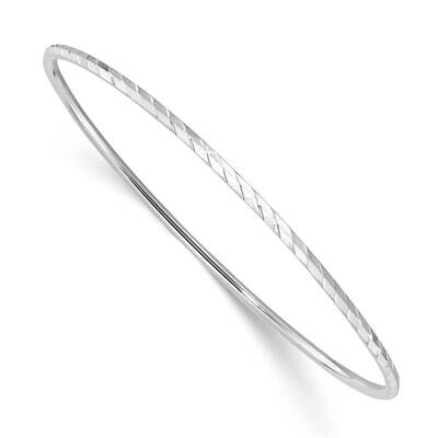 Diamond Cut Slip-On Bangle Bracelet Sterling Silver Polished QB1489, MPN: QB1489,