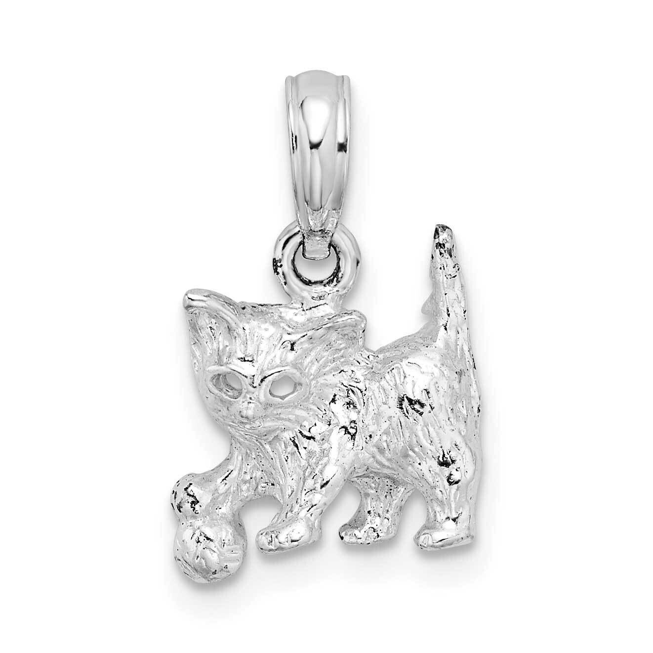 Cat Ball Pendant Sterling Silver Polished QC10120, MPN: QC10120, 637218162246