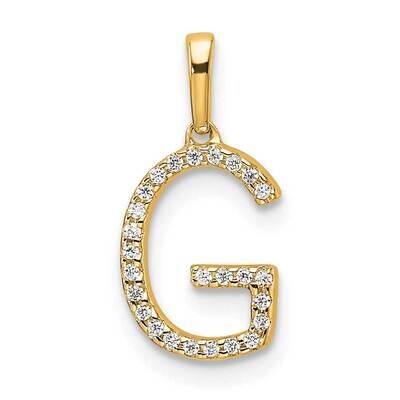 Diamond Letter G Initial Pendant 14k Gold PM9798G-008-YA, MPN: PM9798G-008-YA,