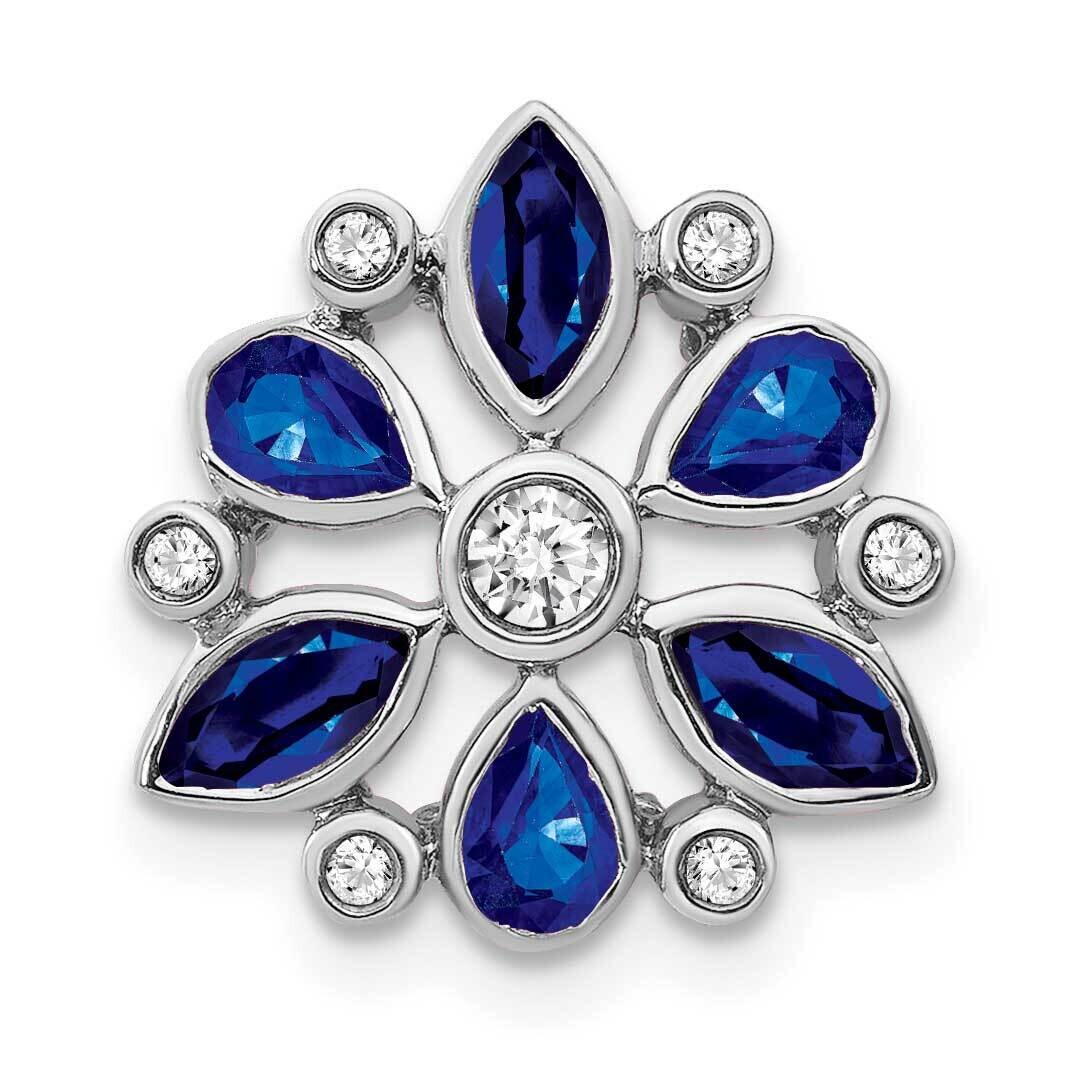 Sapphire Diamond Chain Slide 14k White Gold PM7219-SA-013-WA, MPN: PM7219-SA-013-WA,