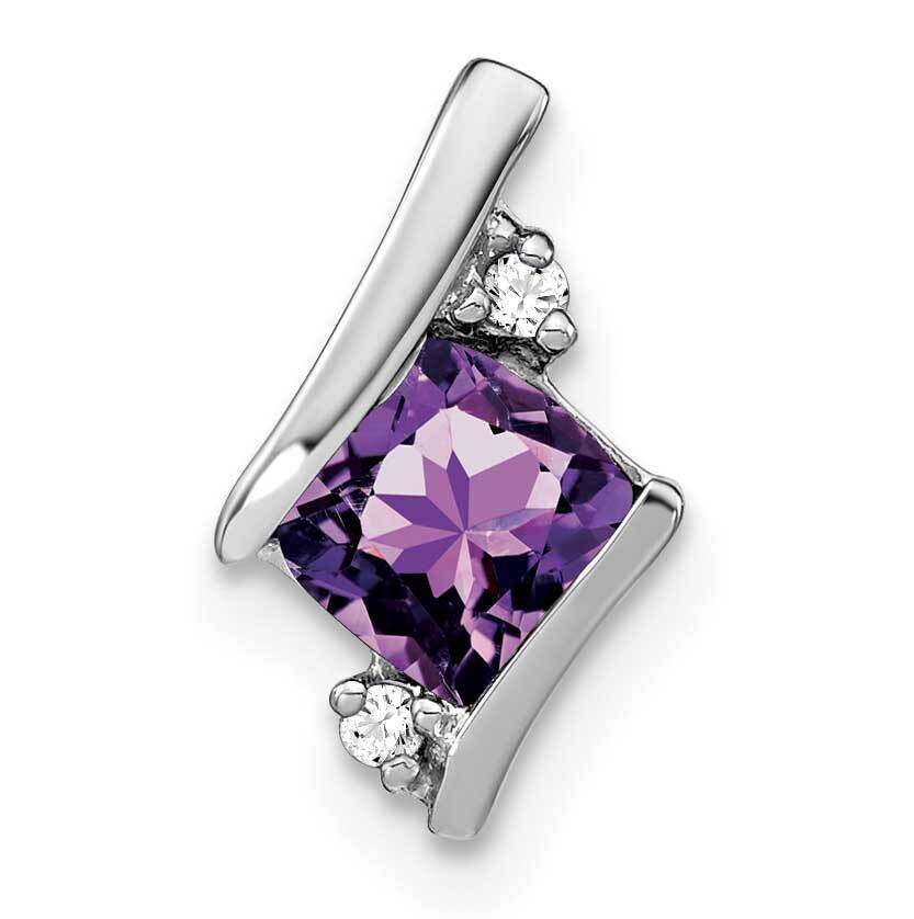 Antique Cushion Amethyst Diamond Pendant Sterling Silver PM7398-AM-002-SSA, MPN: PM7398-AM-002-SSA,