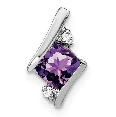 Antique Cushion Amethyst Diamond Pendant Sterling Silver PM7398-AM-002-SSA, MPN: PM7398-AM-002-SSA,