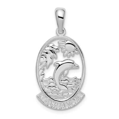 Jamaica Dolphin Sunset Pendant Sterling Silver Polished QC10217, MPN: QC10217, 637218170302