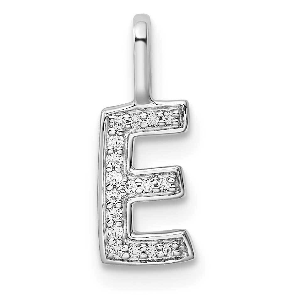 Diamond Letter E Initial Pendant 14k White Gold PM8367E-006-WA, MPN: PM8367E-006-WA, 196904069332