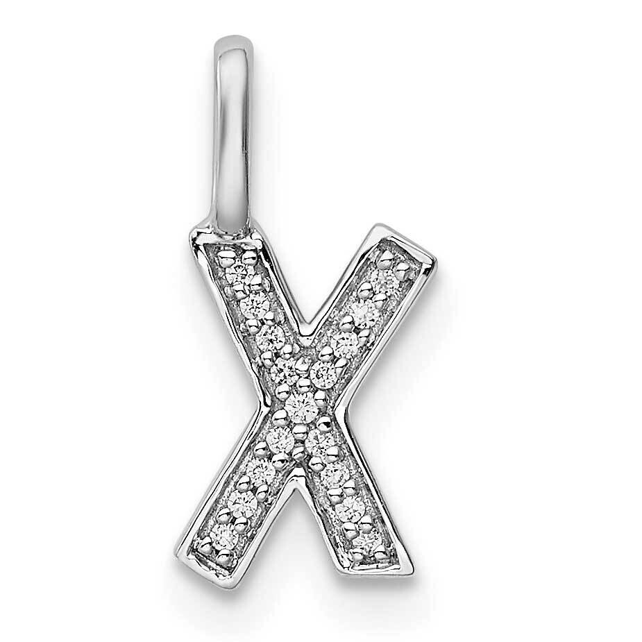 Diamond Letter X Initial Pendant 14k White Gold PM8367X-005-WA, MPN: PM8367X-005-WA, 196904074220