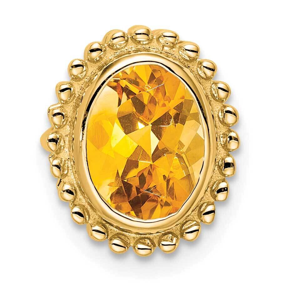 Oval Citrine Chain Slide 14k Gold PM7202-CI-Y, MPN: PM7202-CI-Y,