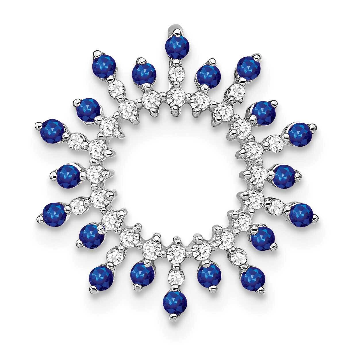 Sapphire Diamond Snowflake Chain Slide 14k White Gold PM7211-SA-021-WA, MPN: PM7211-SA-021-WA,