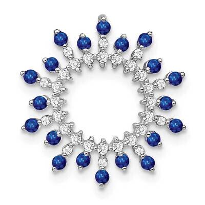 Sapphire Diamond Snowflake Chain Slide 14k White Gold PM7211-SA-021-WA, MPN: PM7211-SA-021-WA,