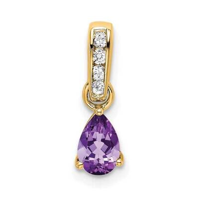 Pear Amethyst Diamond Pendant 14k Gold PM7409-AM-005-YA, MPN: PM7409-AM-005-YA,
