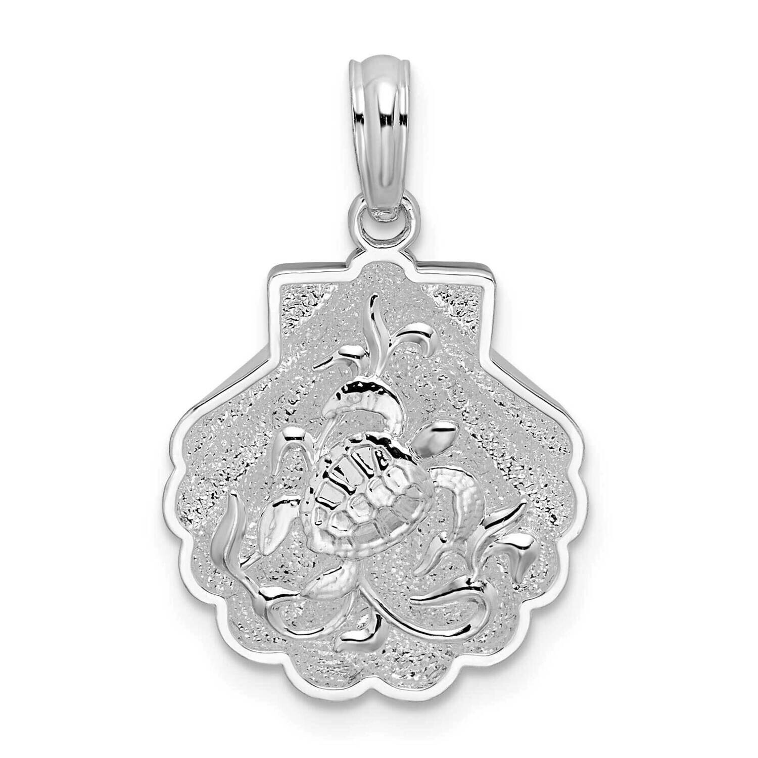 Textured Shell Sea Turtles Pendant Sterling Silver Polished QC10088, MPN: QC10088, 637218160297