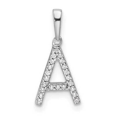 Diamond Letter A Initial Pendant 14k White Gold PM9798A-007-WA, MPN: PM9798A-007-WA,