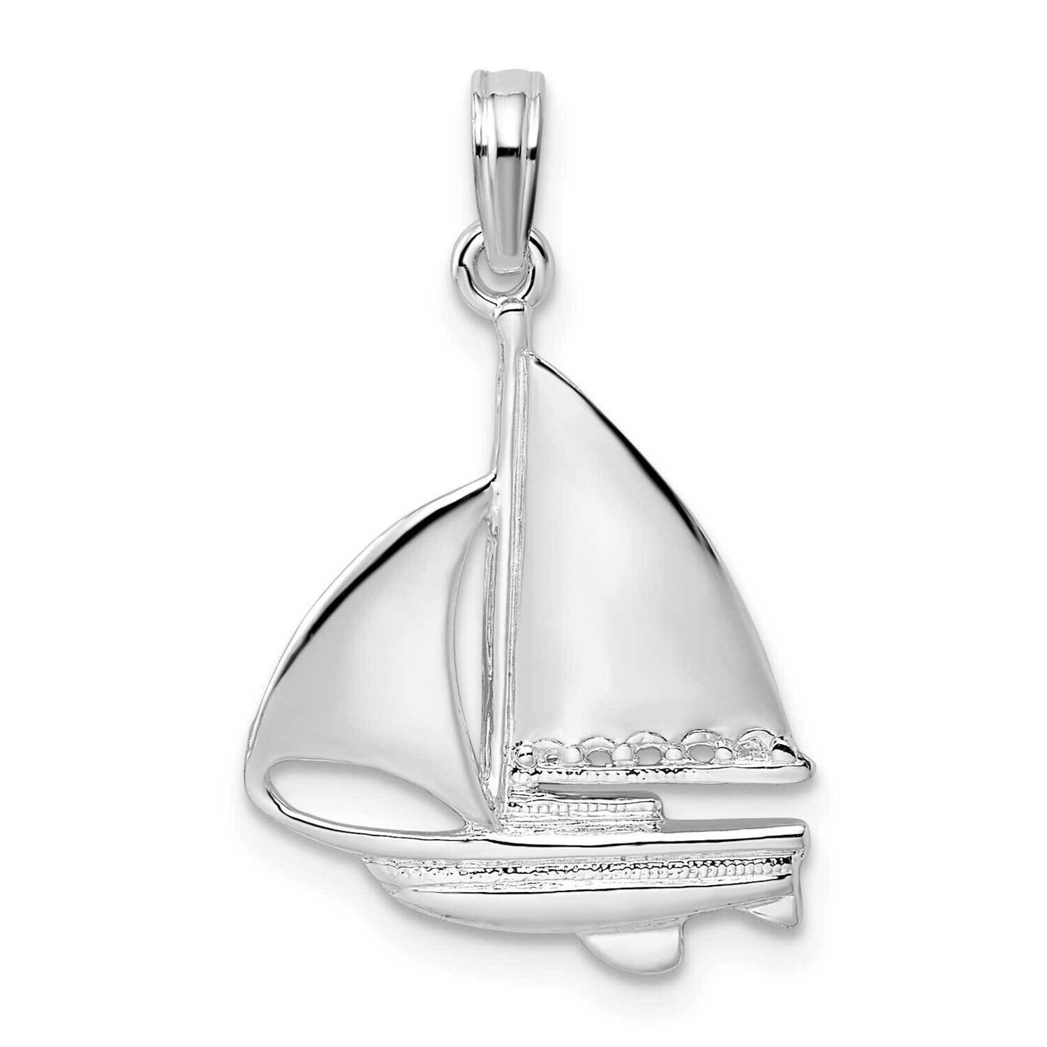 Sailboat Pendant Sterling Silver Polished QC10155, MPN: QC10155, 637218167654