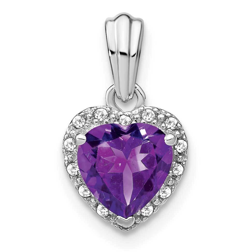 Amethyst Diamond Pendant Sterling Silver Rhodium-Plated PM7400-AM-007-SSA, MPN: PM7400-AM-007-SSA,