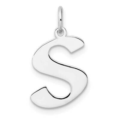 Small Artisan Block Letter S Initial Charm Sterling Silver Rhodium-Plated QC11256S, MPN: QC11256S,