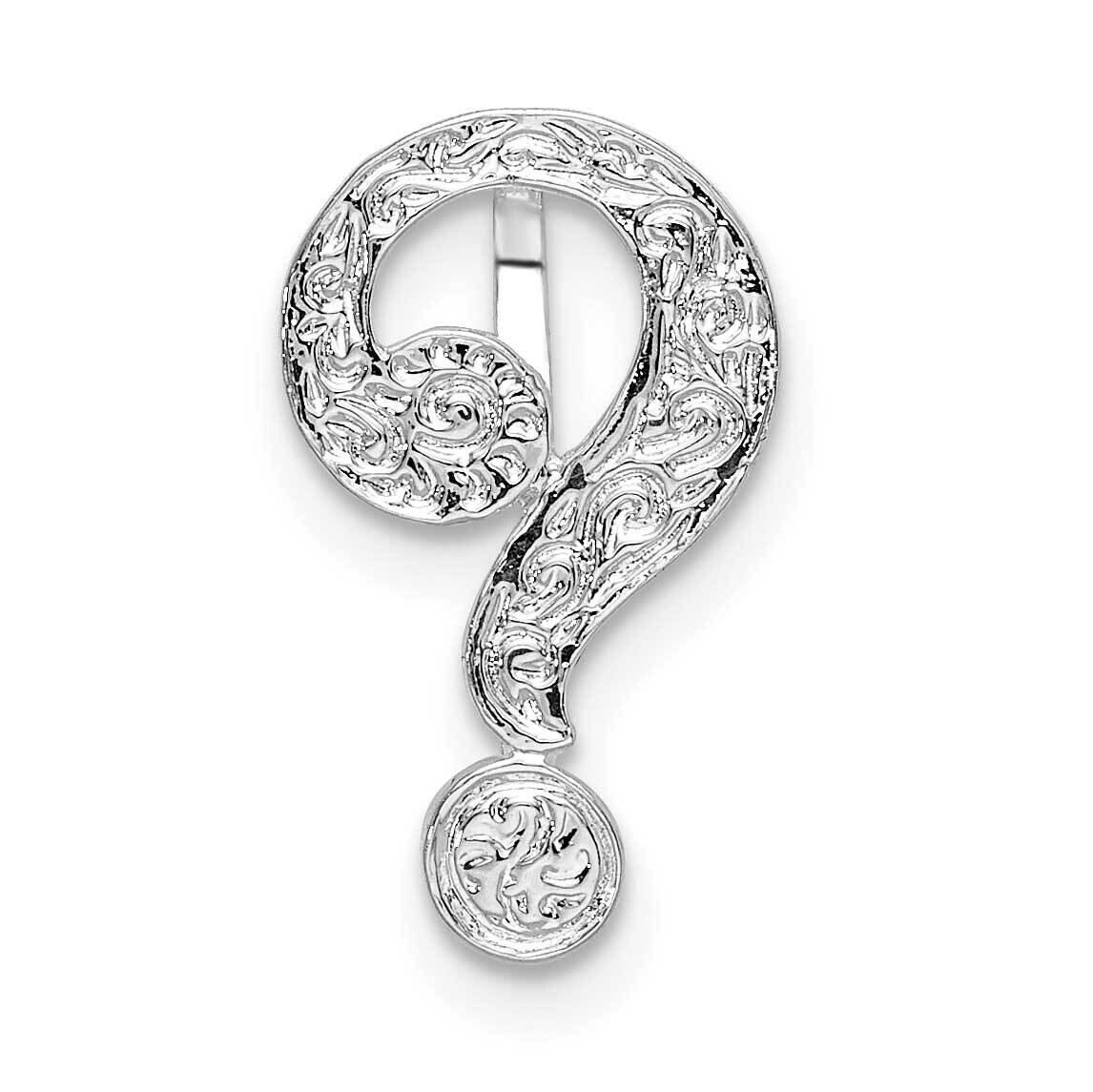 Textured Question Mark Slide Sterling Silver QC10409, MPN: QC10409, 637218178452