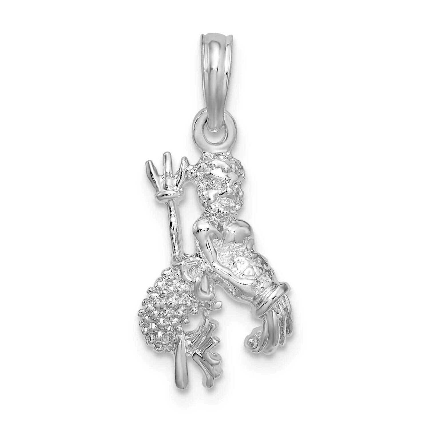 3D Aquarius Zodiac Pendant Sterling Silver Polished QC10985, MPN: QC10985, 637218182367