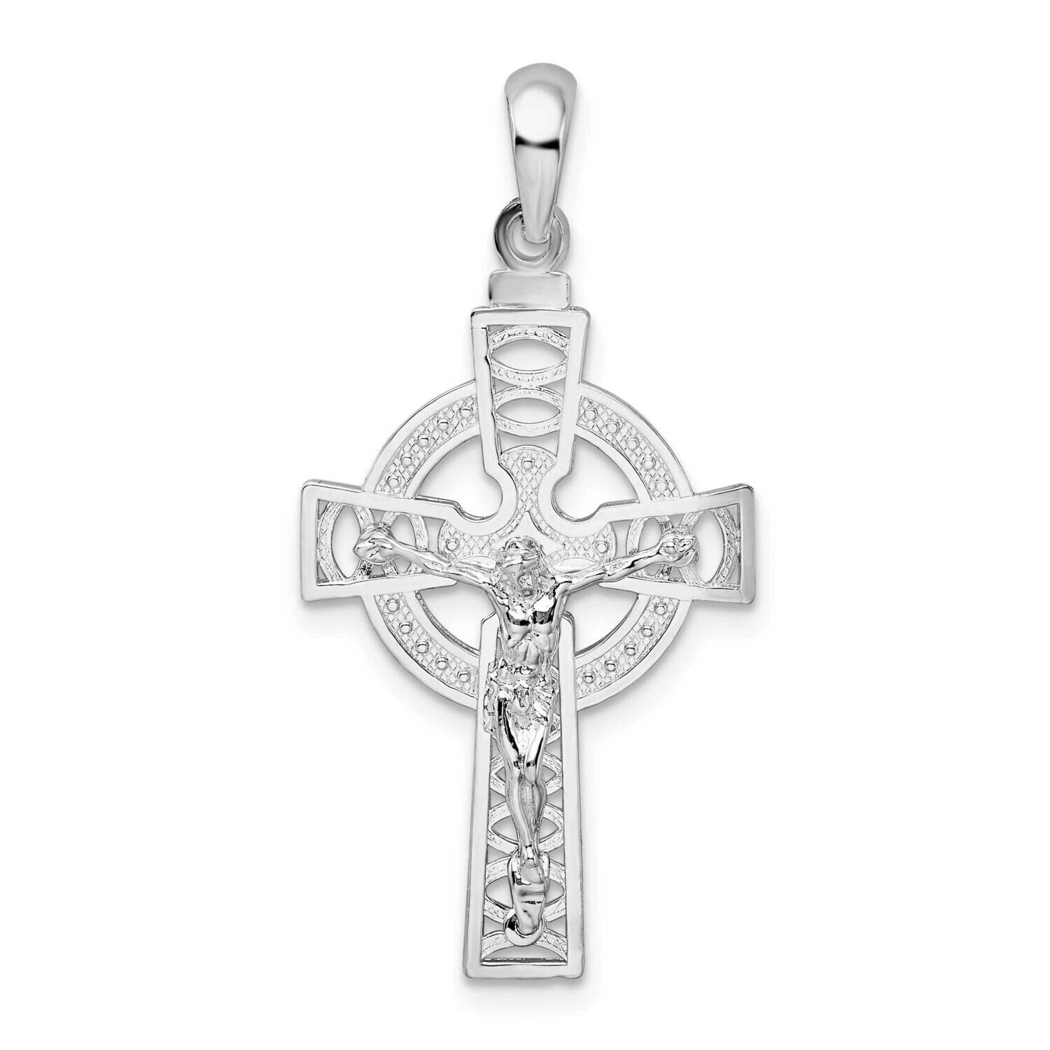 Cut-Out Celtic Crucifix Pendant Sterling Silver Polished QC10481, MPN: QC10481, 637218181865