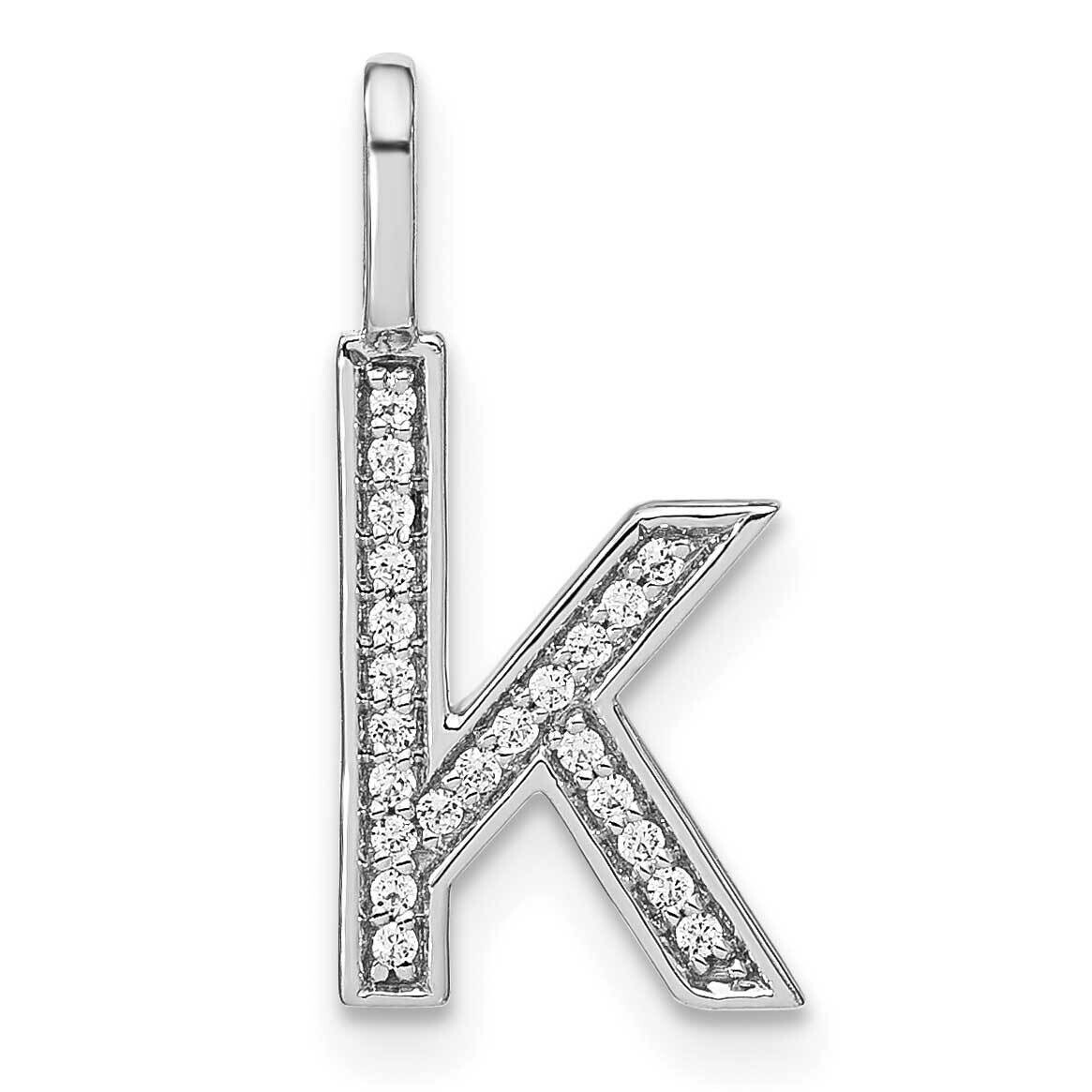 Diamond Lower Case Letter K Initial Pendant 14k White Gold PM8368K-008-WA, MPN: PM8368K-008-WA, 196…