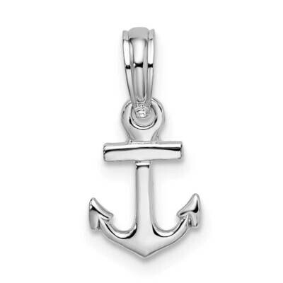 3D Mini Anchor Pendant Sterling Silver Polished QC10436 by Men&#39;s Jewelry and Accessories, MPN: QC10…