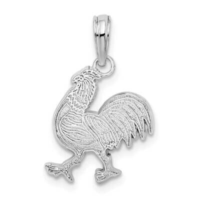 Textured Flat Rooster Pendant Sterling Silver Polished QC10535 by Men&#39;s Jewelry and Accessories, MP…