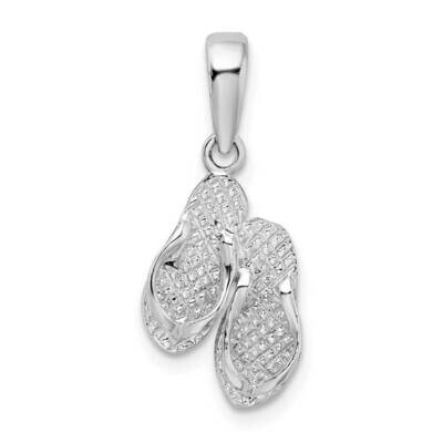 Textured Marco IslFlip Flops Pendant Sterling Silver Polished QC10054, MPN: QC10054, 637218159079