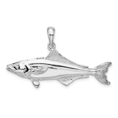 3D Cobia Fish Pendant Sterling Silver Polished QC10428, MPN: QC10428, 637218179305