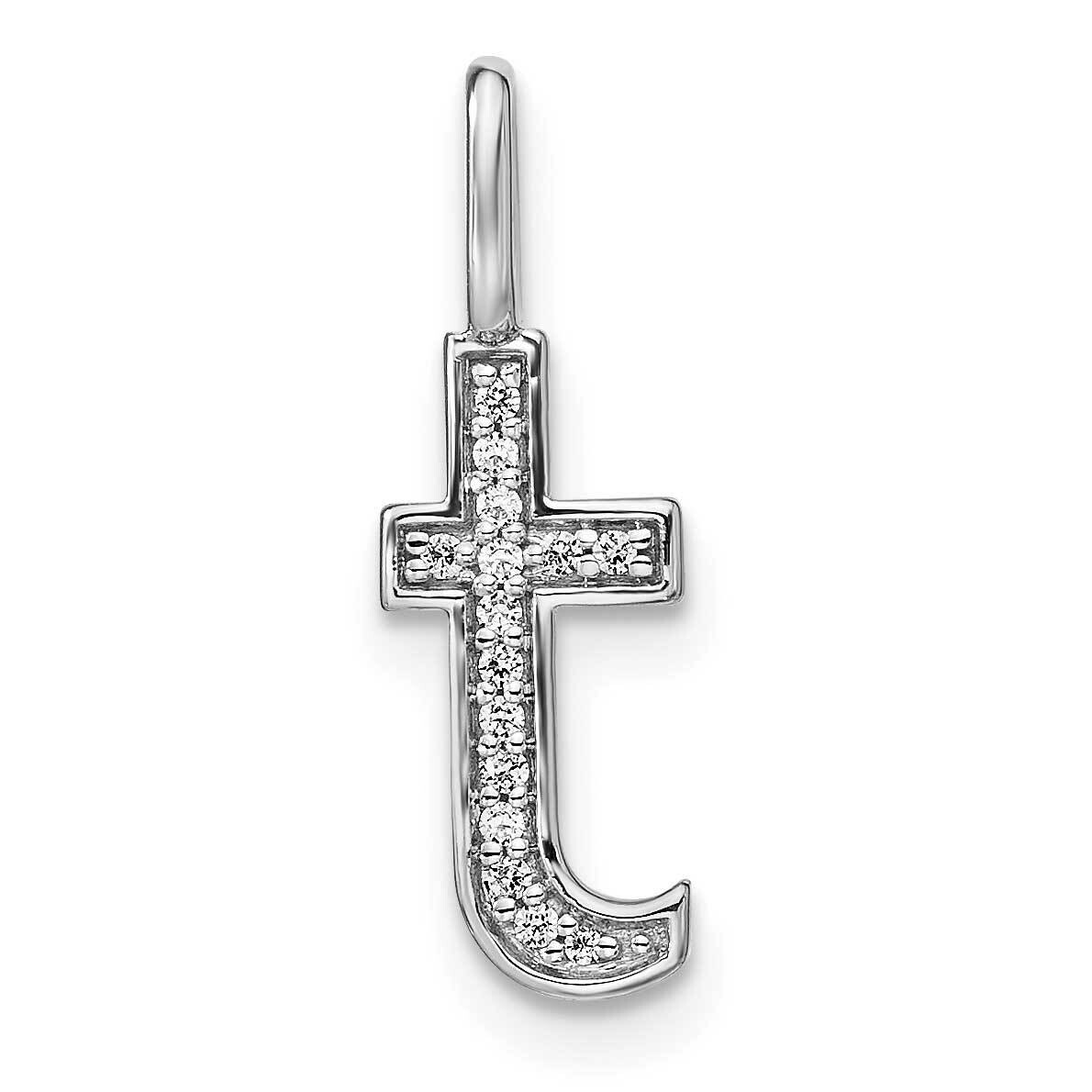 Diamond Lower Case Letter T Initial Pendant 14k White Gold PM8368T-005-WA, MPN: PM8368T-005-WA, 196…