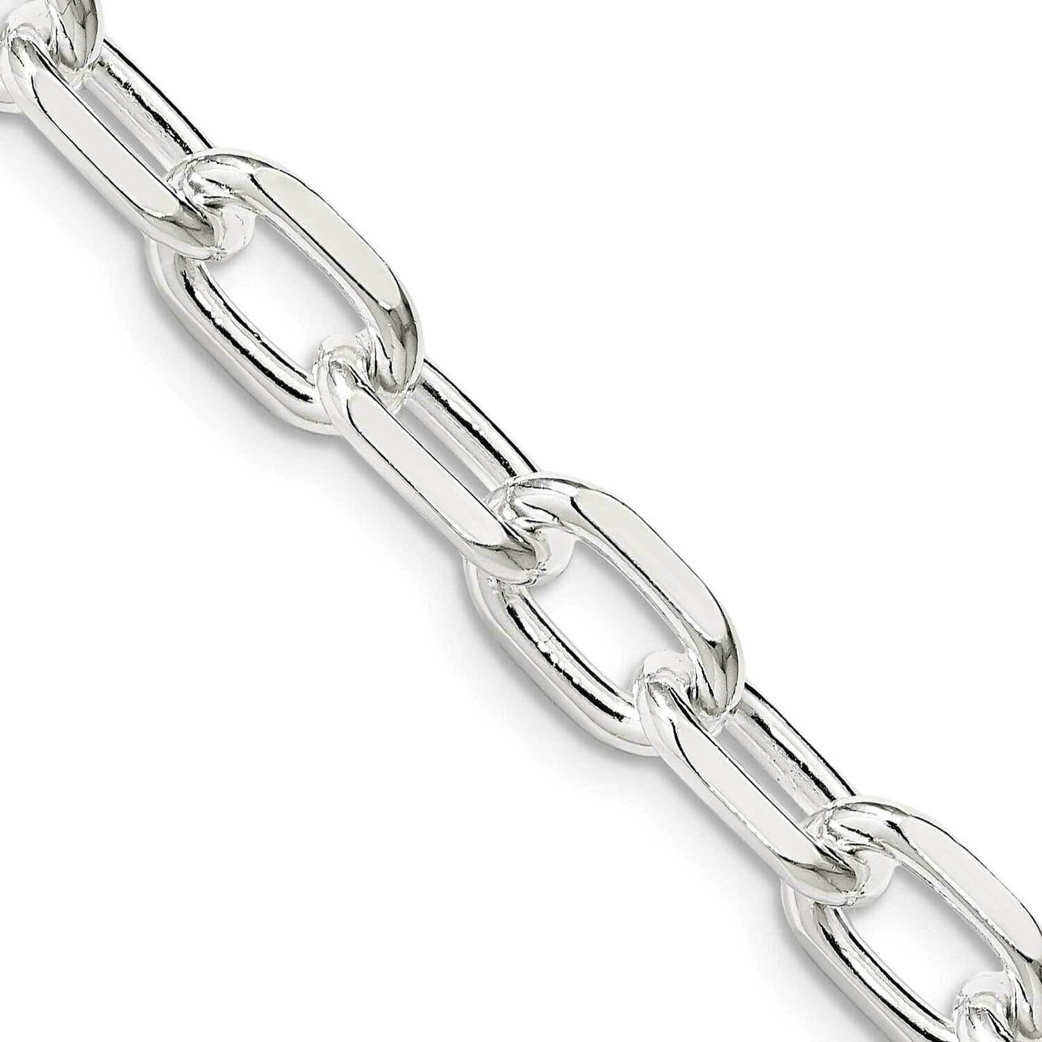 7.5mm Diamond-Cut Long Link Cable Chain 24 Inch Sterling Silver QAR200-24