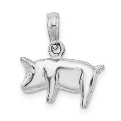 3D Pig Pendant Sterling Silver Polished QC10125, MPN: QC10125, 637218162291