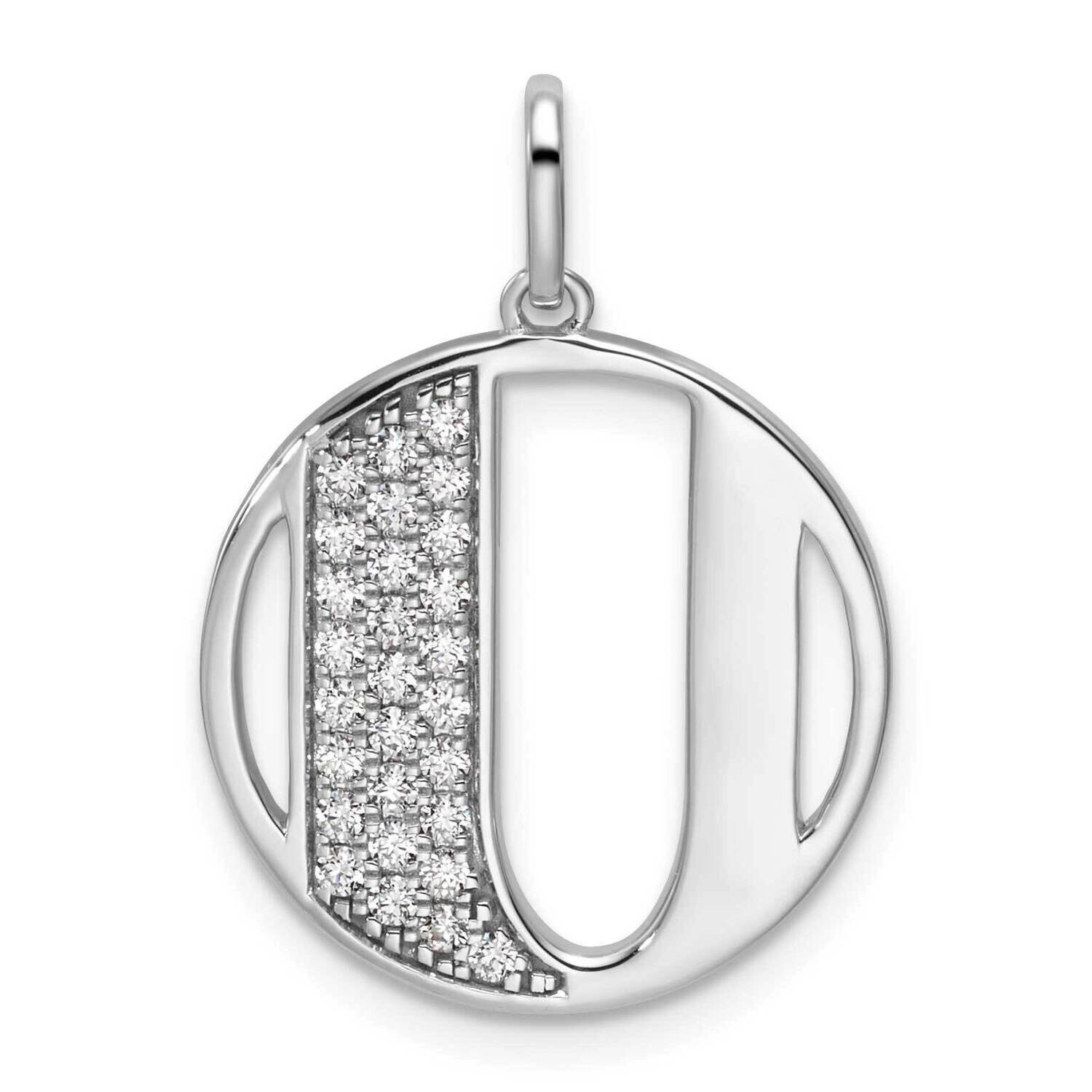 Gatsby Diamond Initial U Charm 14k White Gold PM9843U-029-WA, MPN: PM9843U-029-WA,