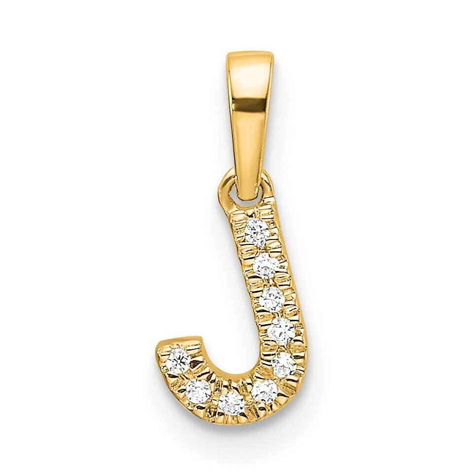 Diamond Letter J Initial Bail Pendant 14k Gold PM9797J-004-YA, MPN: PM9797J-004-YA,