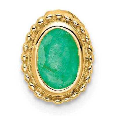 Oval Emerald Chain Slide 9 Inch 14k Gold PM7202-EM-Y, MPN: PM7202-EM-Y,