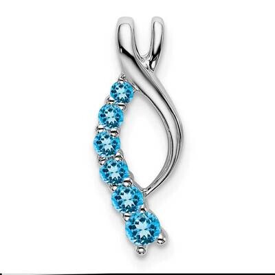 Blue Topaz Journey Chain Slide 14k White Gold PM7144-BT-W, MPN: PM7144-BT-W,