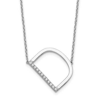 Sideways Diamond Initial D Necklace 14k White Gold PM9844D-014-WA, MPN: PM9844D-014-WA,