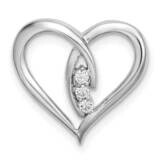 Diamond Polished Heart Chain Slide 14k White Gold PM8479-006-WA, MPN: PM8479-006-WA,