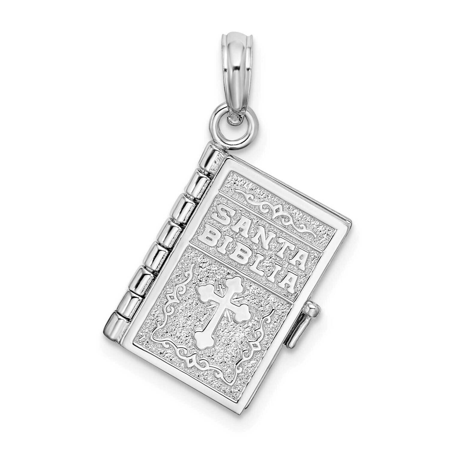 Polish Moveable 3D Spanish Santa Biblia Pendant Sterling Silver QC10417, MPN: QC10417, 637218178810