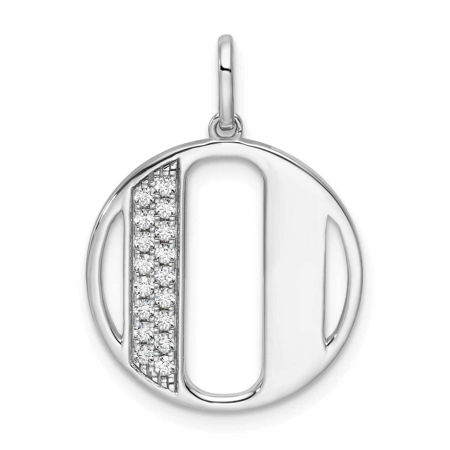 Gatsby Diamond Initial O Charm 14k White Gold PM9843O-018-WA, MPN: PM9843O-018-WA,