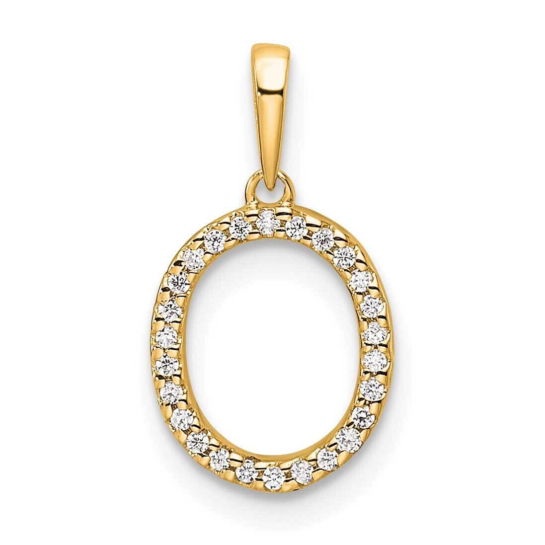 Diamond Letter O Initial Pendant 14k Gold PM9798O-008-YA, MPN: PM9798O-008-YA,