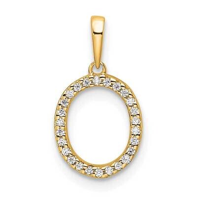 Diamond Letter O Initial Pendant 14k Gold PM9798O-008-YA, MPN: PM9798O-008-YA,