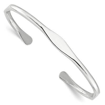 6mm Cuff Bangle Sterling Silver Polished QB1458, MPN: QB1458,