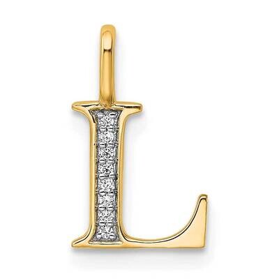Diamond Letter L Initial Pendant 10k Gold PM8365L-003-1YA, MPN: PM8365L-003-1YA,