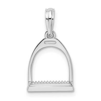 3D Horse Stirrup Pendant Sterling Silver Polished QC10404, MPN: QC10404, 637218178292
