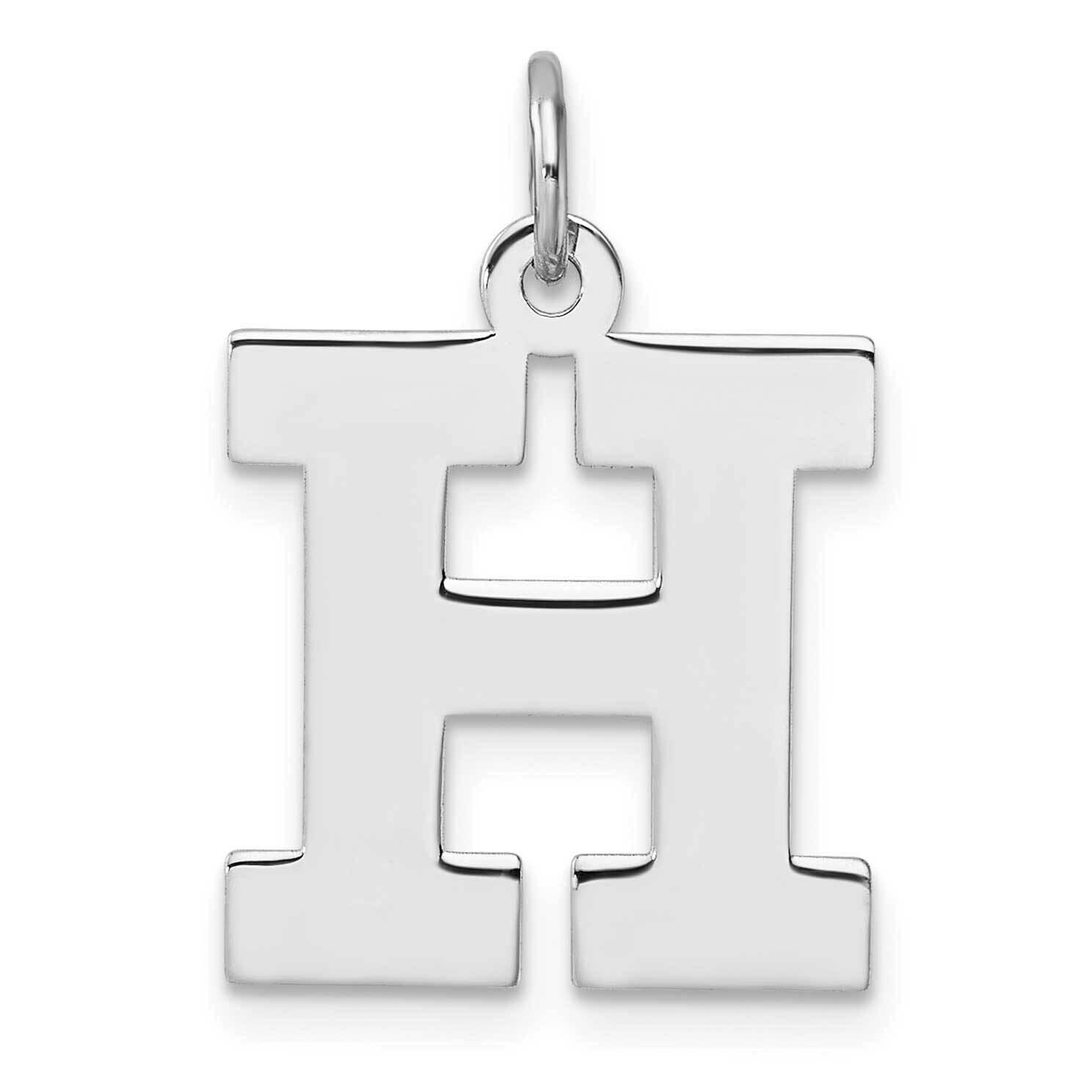 Large Block Letter H Initial Charm Sterling Silver Rhodium-Plated QC11255H, MPN: QC11255H,
