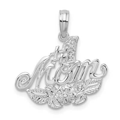 #1 Mom Flower Pendant Sterling Silver Polished QC10303, MPN: QC10303, 637218172368