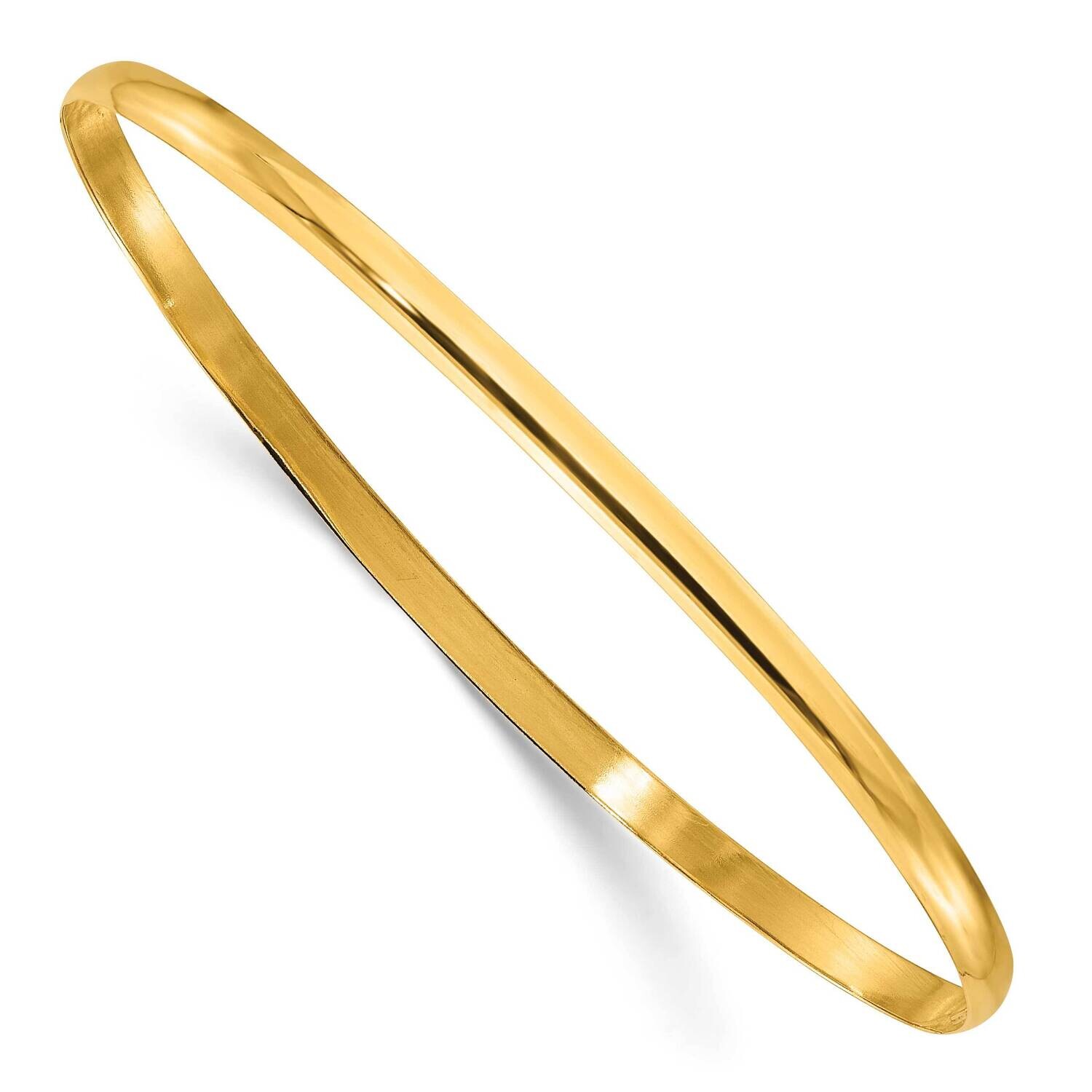 Gold-Tone 3mm Polished Plain Slip-On Bangle Bracelet Sterling Silver QB236GP, MPN: QB236GP,