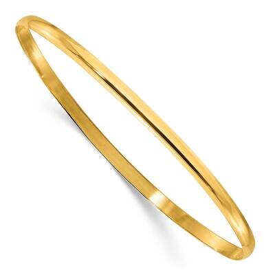 Gold-Tone 3mm Polished Plain Slip-On Bangle Bracelet Sterling Silver QB236GP, MPN: QB236GP,